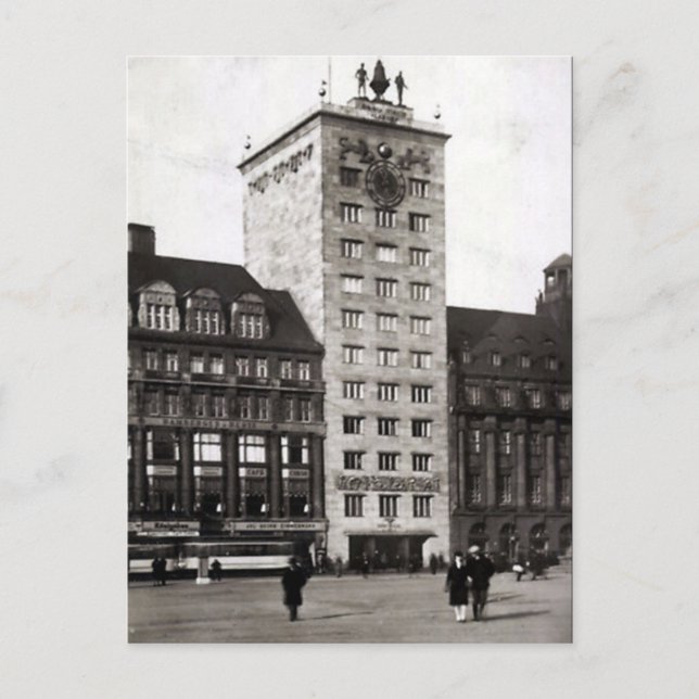 Postal antigua - Hochhaus, Leipzig (Anverso)
