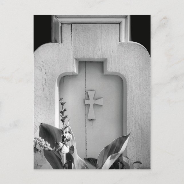 Postal Antigua iglesia de madera Pew con vista lateral al (Anverso)