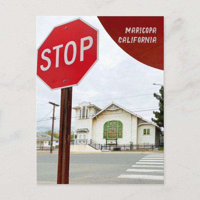 Postal Antigua iglesia de Maricopa California (Anverso)