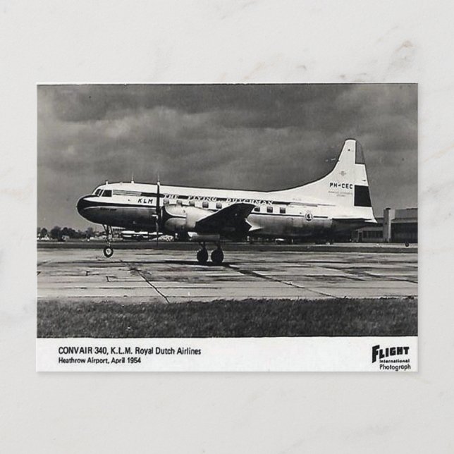 Postal antigua - KLM Convair 340 (Anverso)