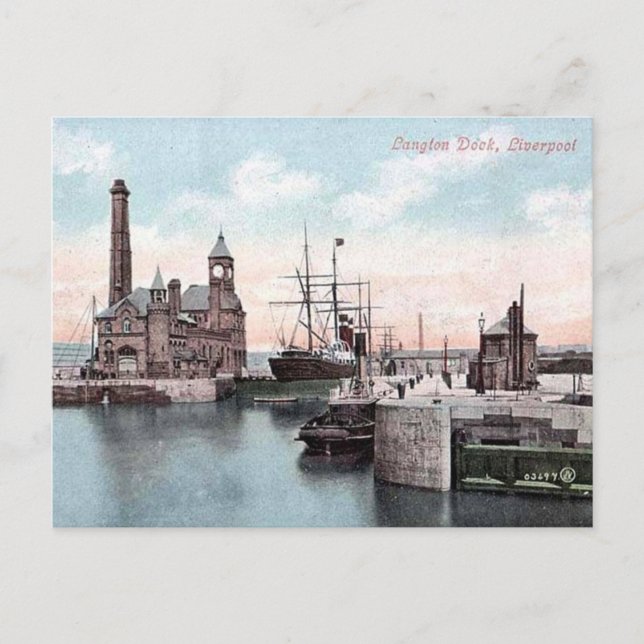 Postal antigua - Langton Dock, Liverpool (Anverso)