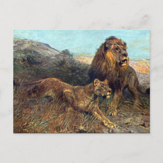 Postal antigua - Leones