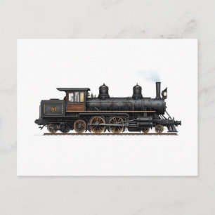 Postal Antigua locomotora de vapor vintage