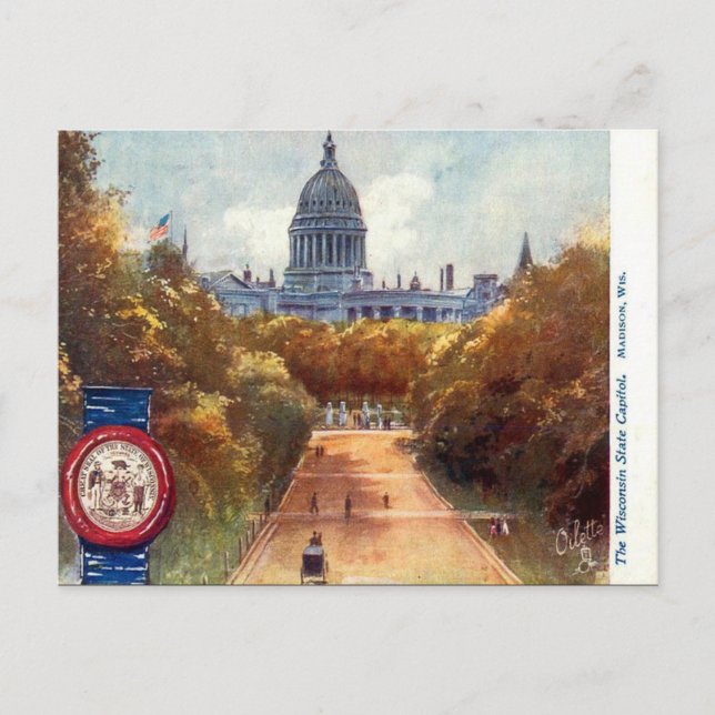 Postal antigua - Madison, Wisconsin, Estados Unido (Anverso)