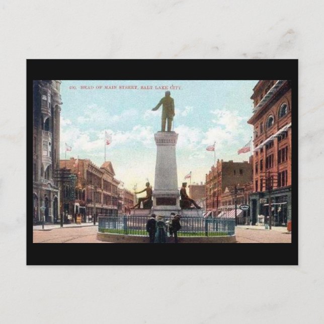 Postal antigua - Main St, Salt Lake City, Utah, EE (Anverso)