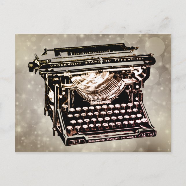 Postal Antigua máquina de escribir antigua (Anverso)