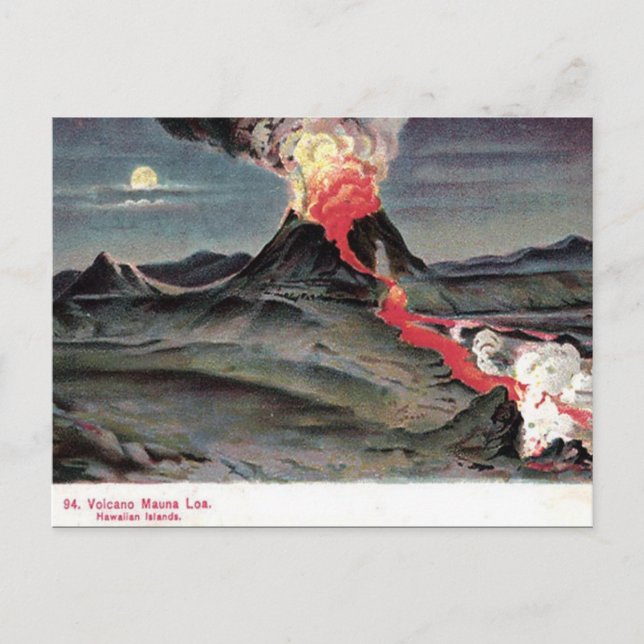 Postal antigua - Mauna Loa, Islas Hawái (Anverso)