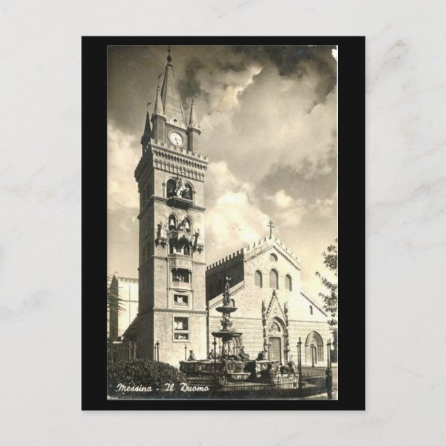 Postal antigua - Messina, Catedral (Anverso)