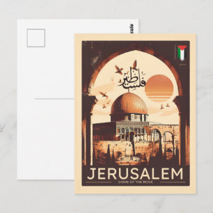 Postal Antigua Mezquita de Al-Aqsa de Jerusalén Cúpula de