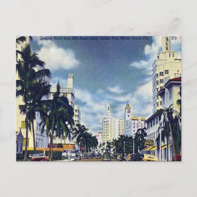 Postal antigua - Miami Beach, Florida, Estados Uni (Anverso)