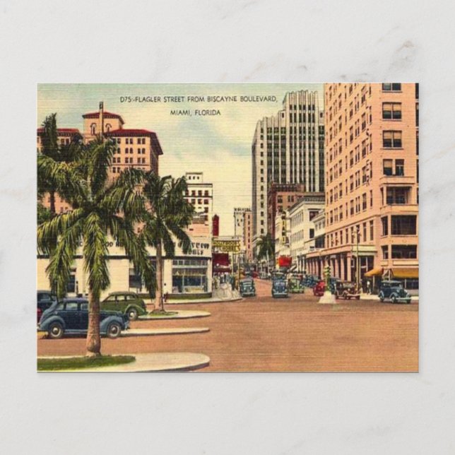 Postal antigua - Miami, Florida, Estados Unidos (Anverso)
