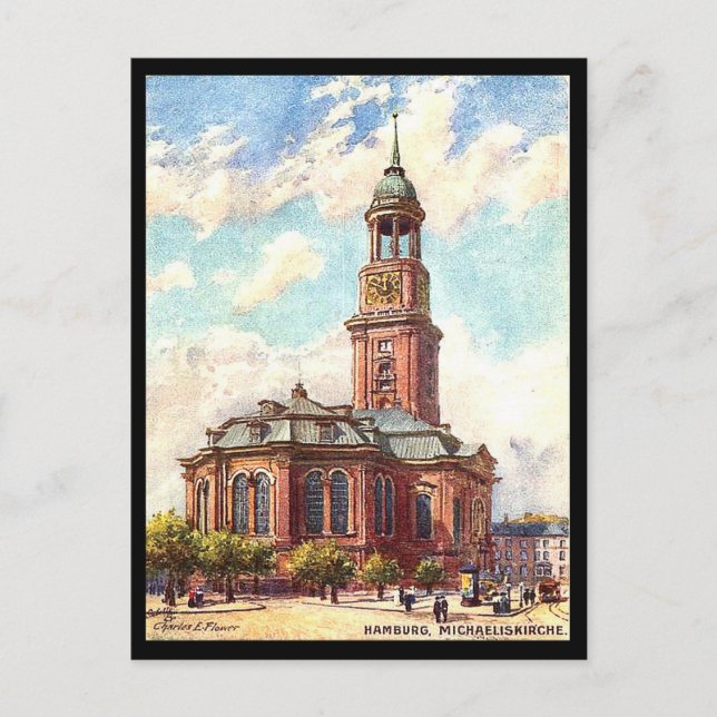 Postal antigua - Michaelifalche, Hamburgo (Anverso)