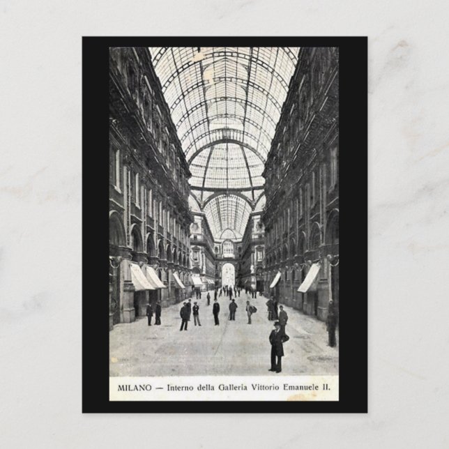 Postal antigua - Milán, Galleria (Anverso)