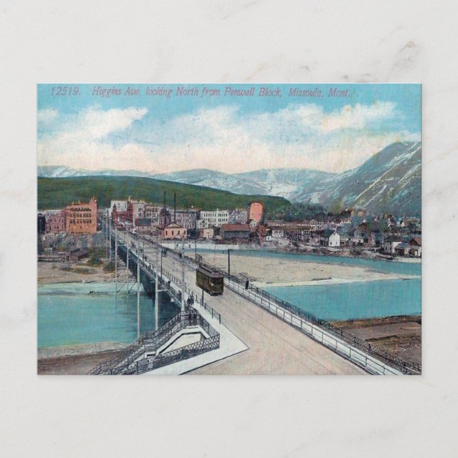 Postal antigua - Missoula, Montana, Estados Unidos (Anverso)