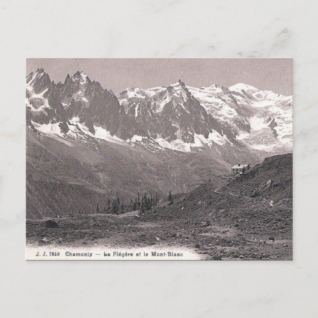 Postal antigua - Mont Blanc, Alta Saboya (Anverso)