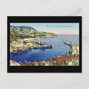 Postal antigua, Niza, Entree du Port y Mont Boron