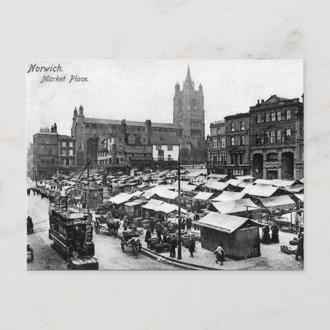 Postal antigua - Norwich Market Place, Norfolk (Anverso)