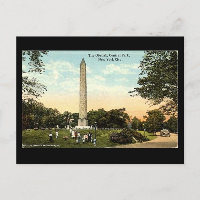 Postal antigua - Obelisk, Central Park, NYC, 1917 (Anverso)