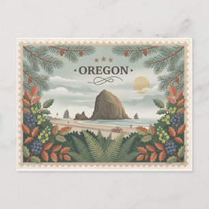 Postal Antigua Oregon State Travel Cannon Beach Haystack