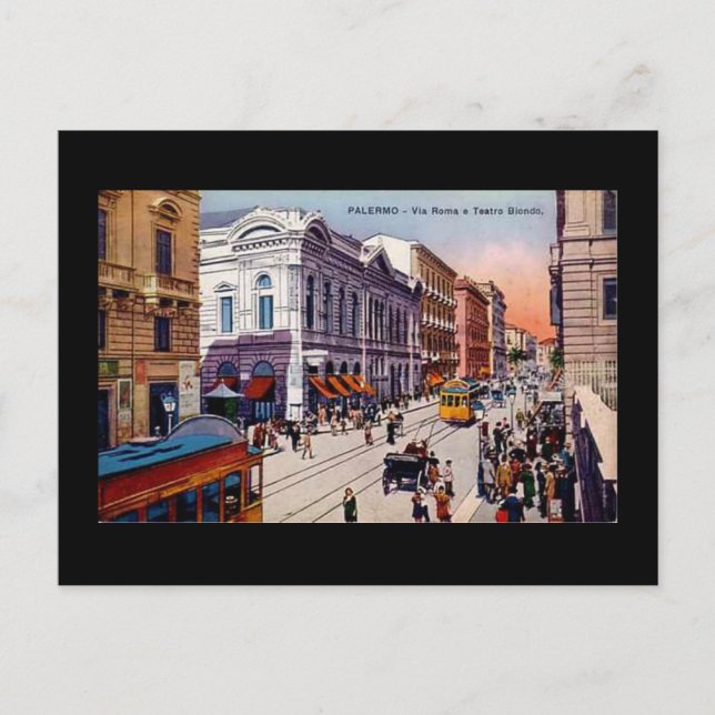 Postal antigua, Palermo, Sicilia (Anverso)