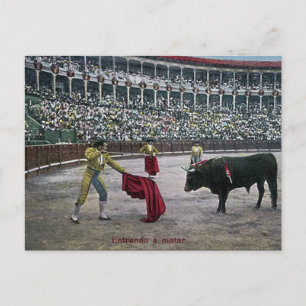 Postal antigua - Pelea de toros