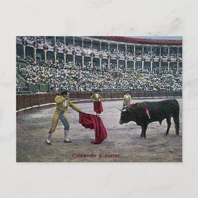 Postal antigua - Pelea de toros (Anverso)