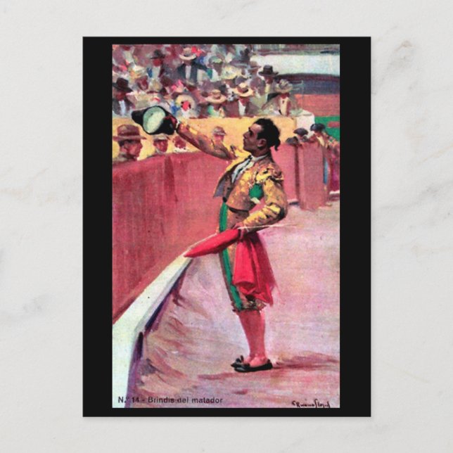 Postal antigua - Pelea de toros (Anverso)