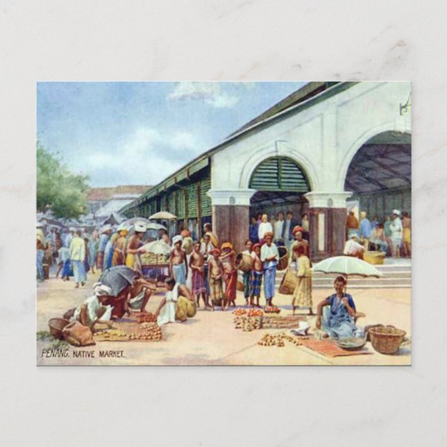 Postal antigua - Penang, Malasia (Anverso)