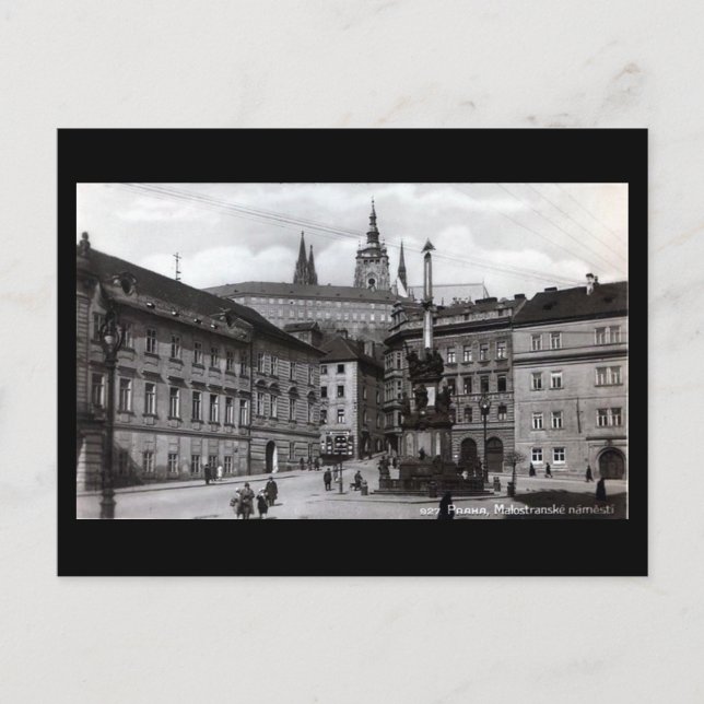Postal antigua, plaza Malostranske, Praga (Anverso)