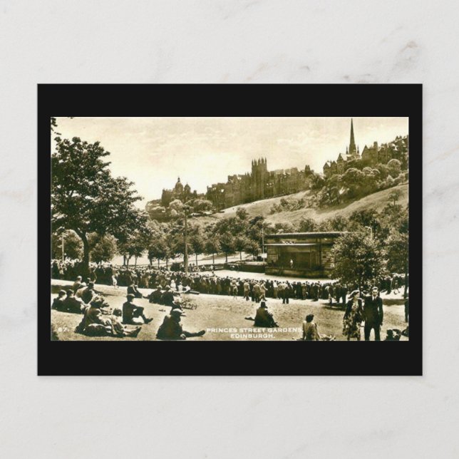 Postal Antigua postal, Edimburgo, Princes St Gardens (Anverso)