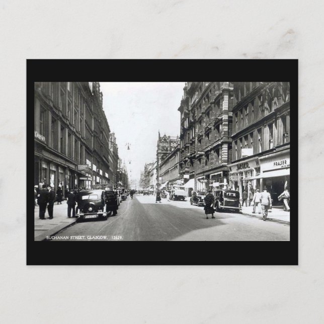 Postal Antigua postal, Glasgow, calle Buchanan (Anverso)