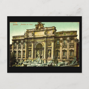 Postal Antigua postal, Roma, Fontana di Trevi en 1908