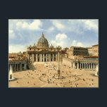 Postal Antigua postal, Roma, San Pedro y el Vaticano<br><div class="desc">Una reproducción de una antigua postal de la Plaza de San Pedro y del Vaticano</div>