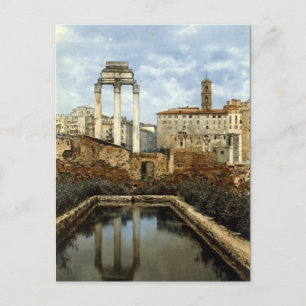 Postal Antigua postal, Roma, templo de Castor y Pollux