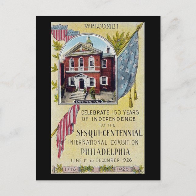 Postal Antigua postal, Sesqui-Centenario, Filadelfia PA (Anverso)