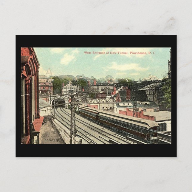 Postal antigua - Providence RI, túnel ferroviario (Anverso)