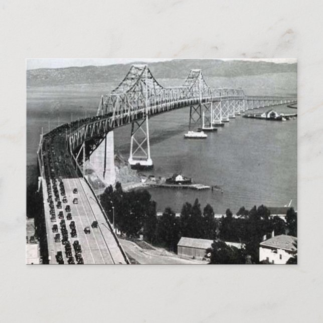 Postal antigua - Puente de la Bahía de Oakland (Anverso)