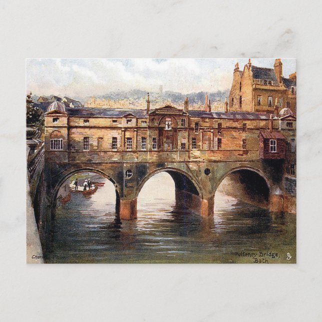 Postal antigua - Puente Pulteney, Bath, Somerset (Anverso)