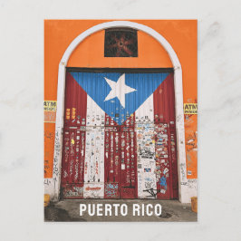 Postal Antigua puerta de arte de la calle de la bandera d
