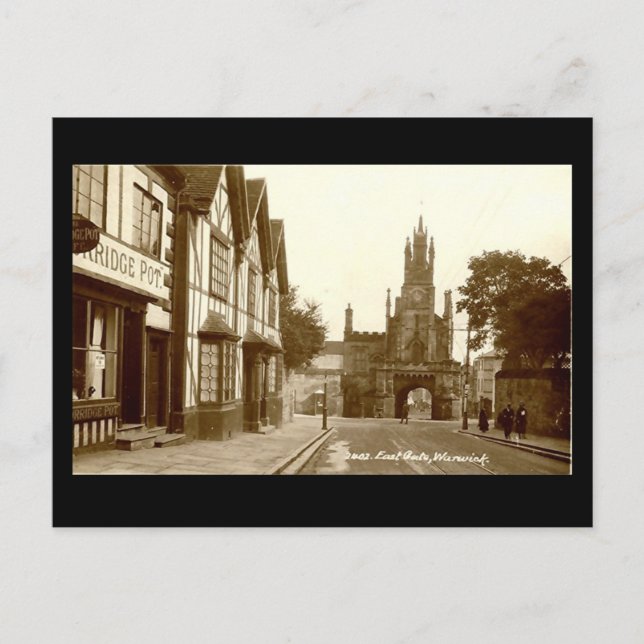 Postal antigua, Puerta Este, Warwick (Anverso)