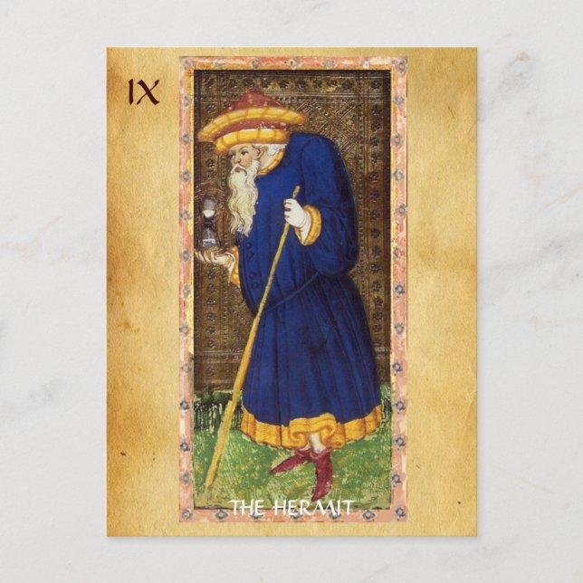 POSTAL ANTIGUA RENAISSANTE TAROTS 9 / HERMIT (Anverso)