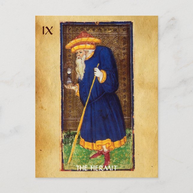 POSTAL ANTIGUA RENAISSANTE TAROTS 9 / HERMIT (Anverso)
