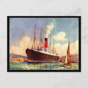 Postal antigua - RMS Carpathia sale de Messina