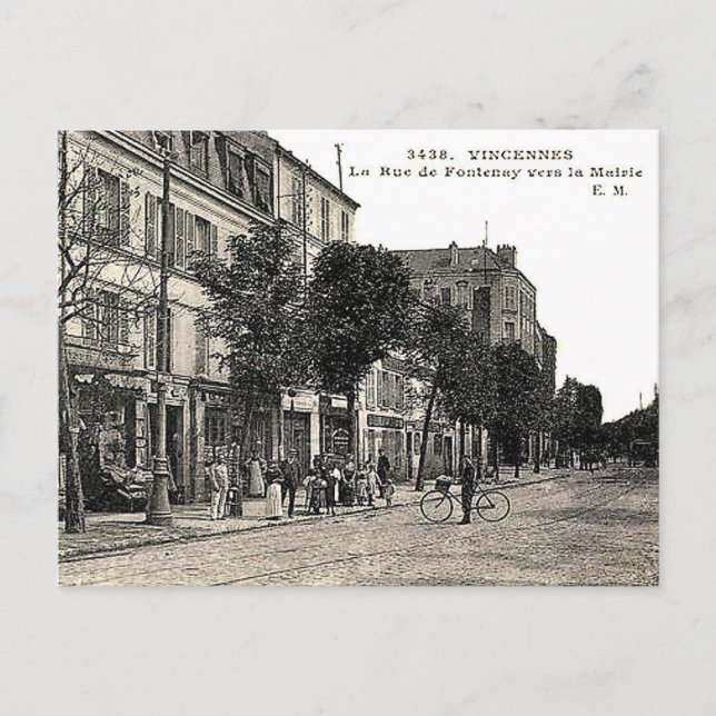 Postal antigua - Rue de Fontenay, Vincennes (Anverso)