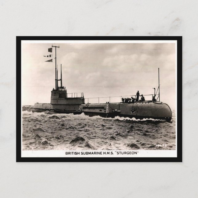 Postal antigua - Submarino HM "Sturgeon" (Anverso)
