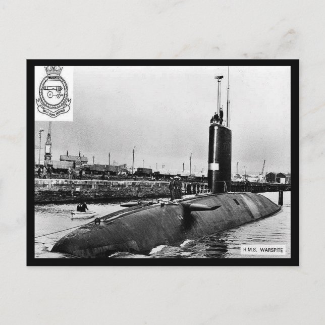 Postal antigua - Submarino HM "Warpatch" (Anverso)