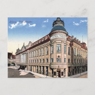 Postal antigua - Teatro central, Leipzig