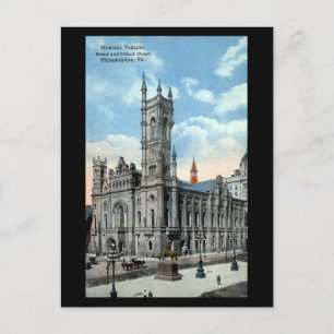 Postal antigua - Templo masónico, Filadelfia PA