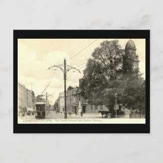 Postal antigua - Tranvía eléctrica, Leamington Spa