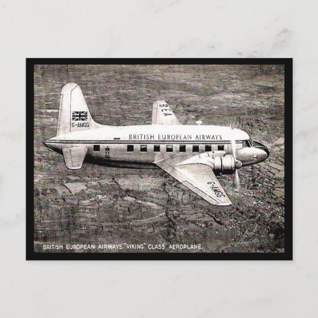 Postal antigua - Una BEA "Viking" (Anverso)